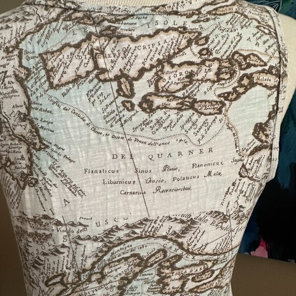 Y2K CAbi Old World Map Tank Women's Size Large (Medium) - Picture 5 of 10